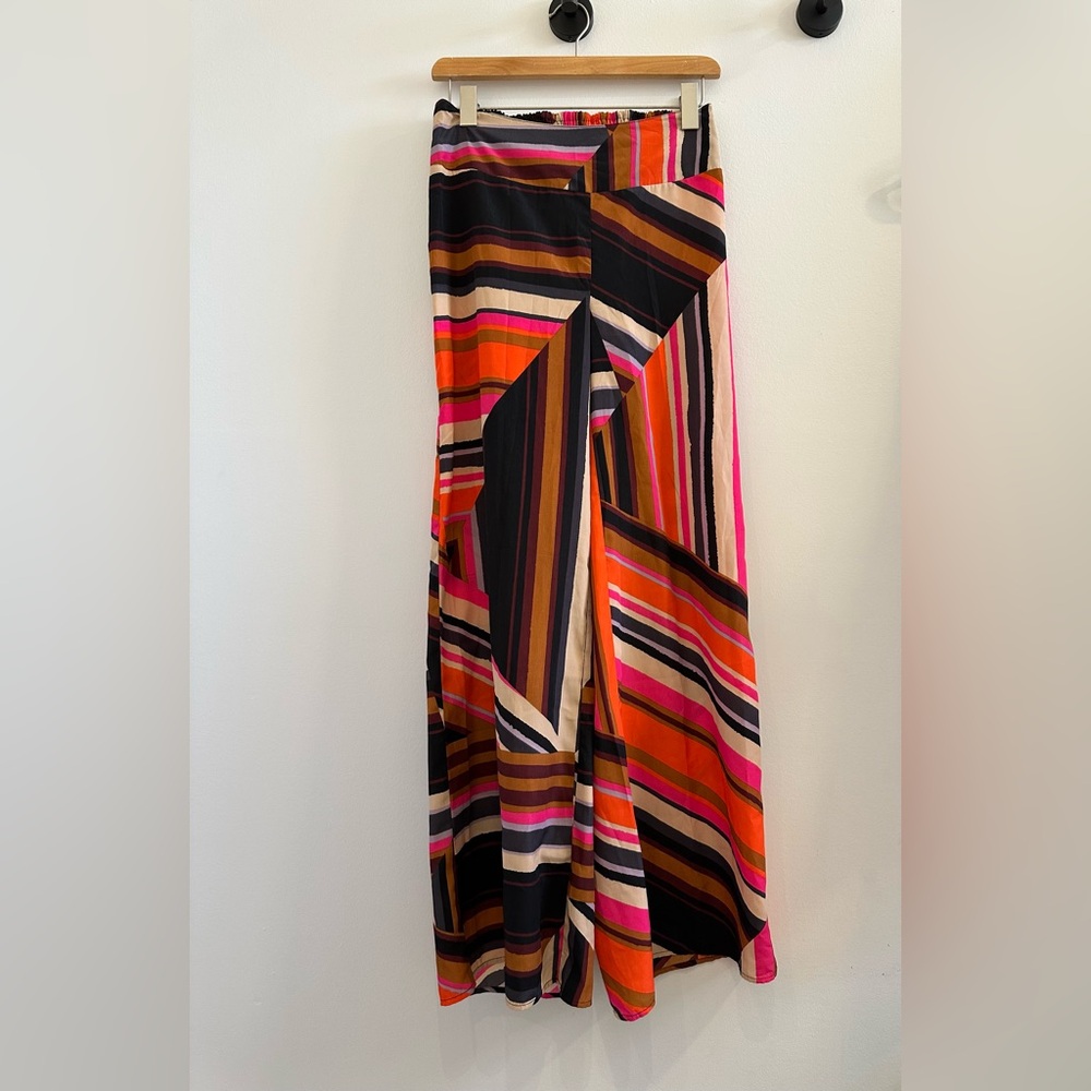 Bar III Colorful Asymmetrical Striped Pants